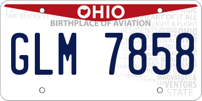 OH license plate GLM7858