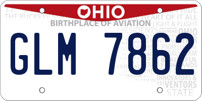 OH license plate GLM7862