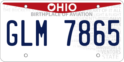 OH license plate GLM7865