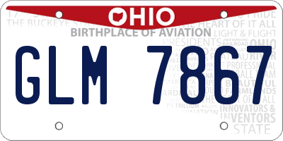 OH license plate GLM7867