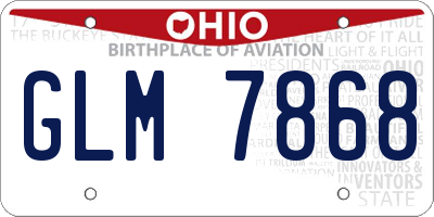 OH license plate GLM7868