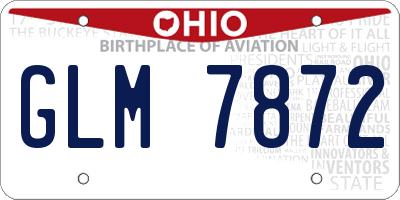 OH license plate GLM7872