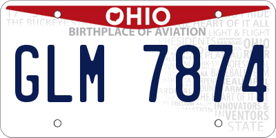 OH license plate GLM7874