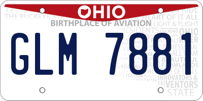 OH license plate GLM7881