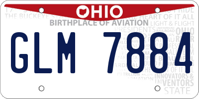 OH license plate GLM7884