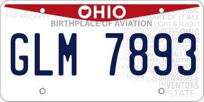 OH license plate GLM7893