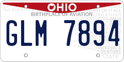 OH license plate GLM7894