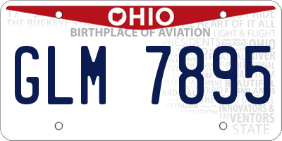 OH license plate GLM7895