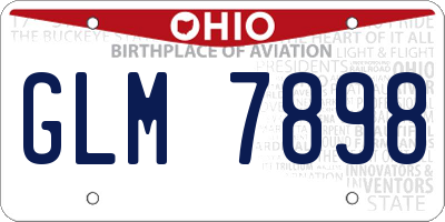 OH license plate GLM7898