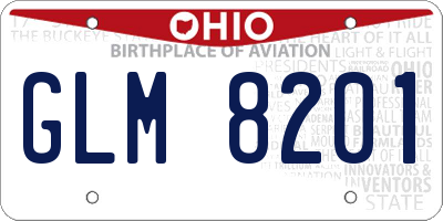 OH license plate GLM8201