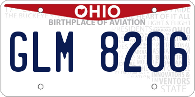 OH license plate GLM8206