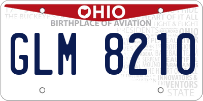 OH license plate GLM8210