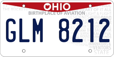 OH license plate GLM8212