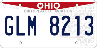 OH license plate GLM8213