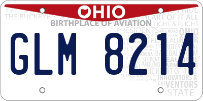OH license plate GLM8214