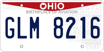 OH license plate GLM8216