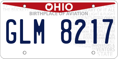 OH license plate GLM8217