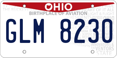 OH license plate GLM8230