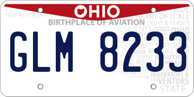 OH license plate GLM8233