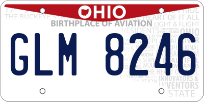 OH license plate GLM8246