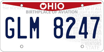 OH license plate GLM8247