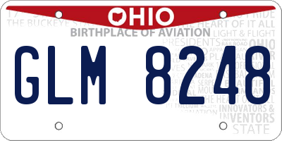 OH license plate GLM8248