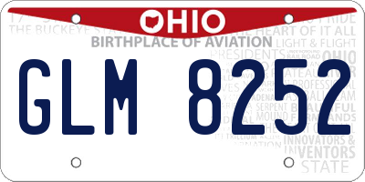 OH license plate GLM8252