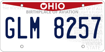 OH license plate GLM8257