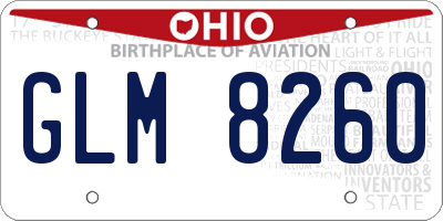 OH license plate GLM8260