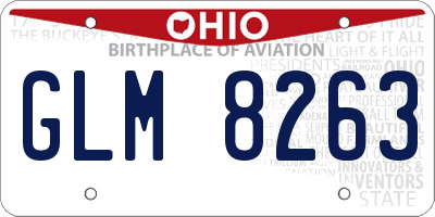 OH license plate GLM8263