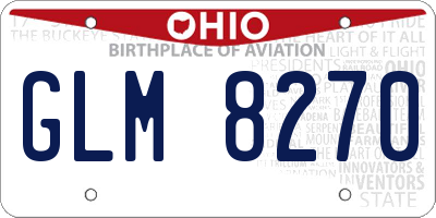 OH license plate GLM8270