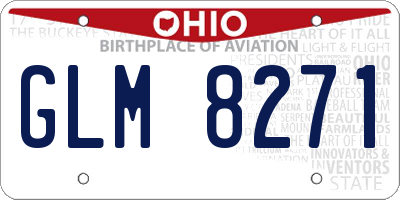 OH license plate GLM8271