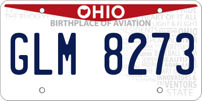 OH license plate GLM8273