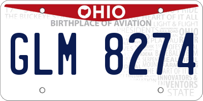 OH license plate GLM8274