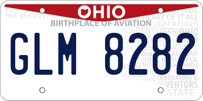 OH license plate GLM8282