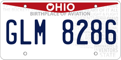 OH license plate GLM8286