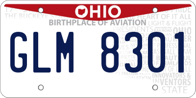OH license plate GLM8301