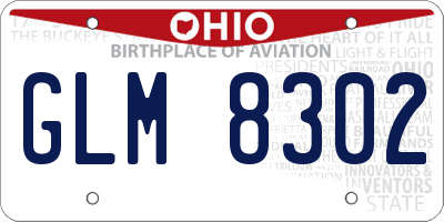 OH license plate GLM8302