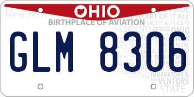 OH license plate GLM8306