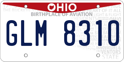 OH license plate GLM8310