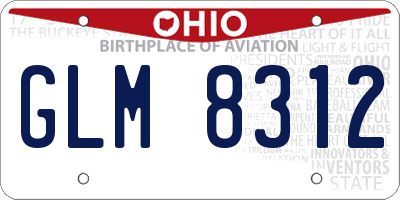 OH license plate GLM8312