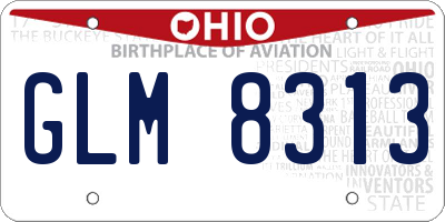 OH license plate GLM8313