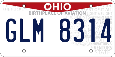 OH license plate GLM8314