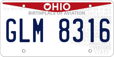 OH license plate GLM8316
