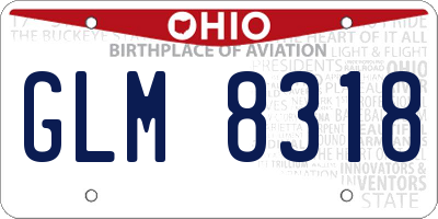 OH license plate GLM8318