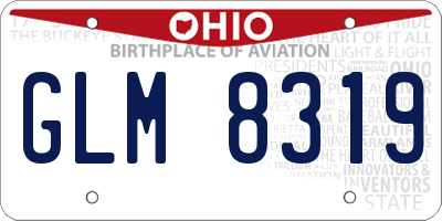 OH license plate GLM8319