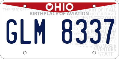 OH license plate GLM8337