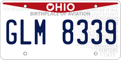 OH license plate GLM8339