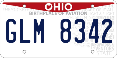 OH license plate GLM8342