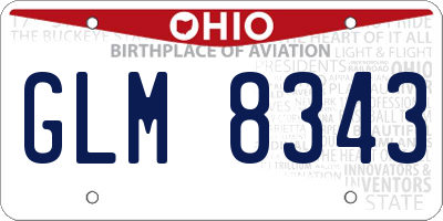 OH license plate GLM8343